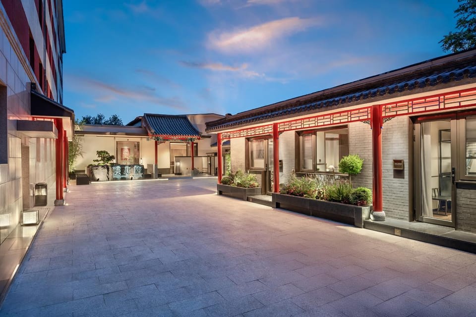 Property building, Night, Garden