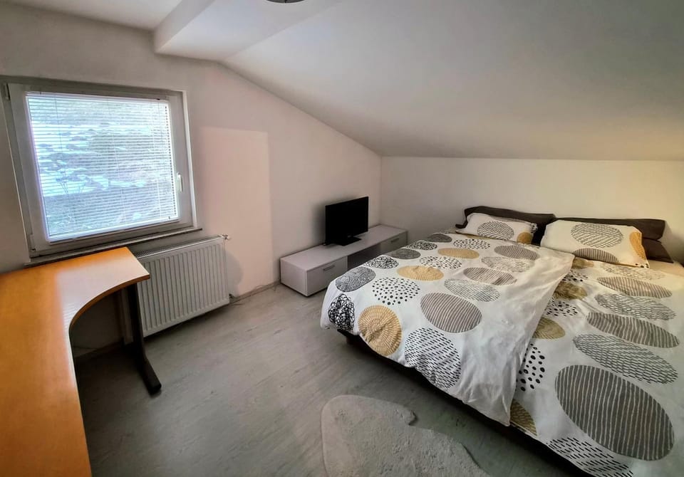 Bed, TV and multimedia, Photo of the whole room, Bedroom