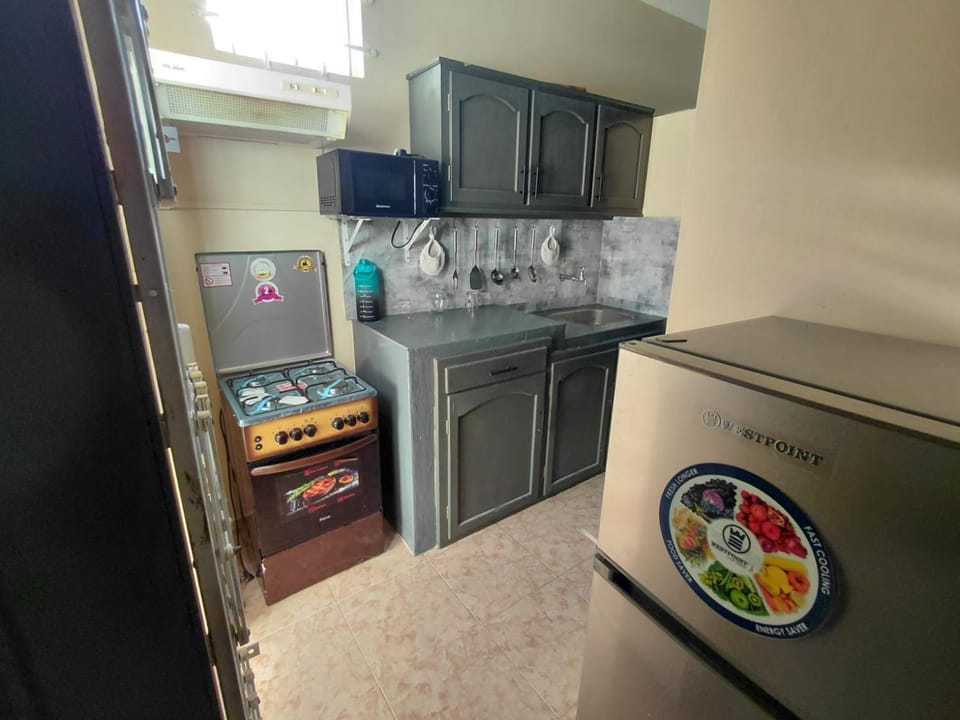 Kitchen or kitchenette, oven