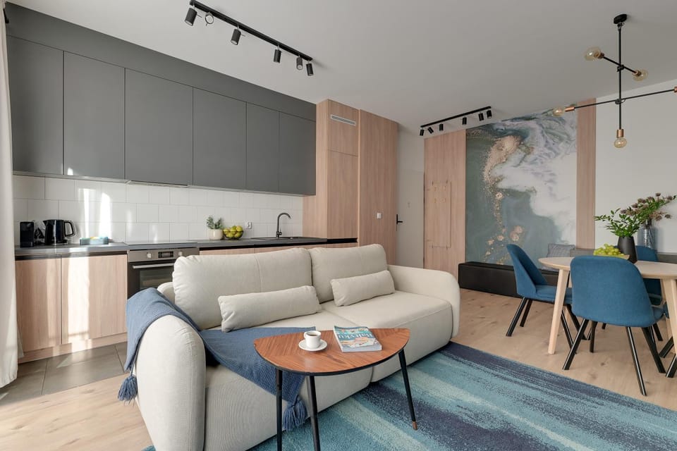 Kitchen or kitchenette, Living room, Seating area