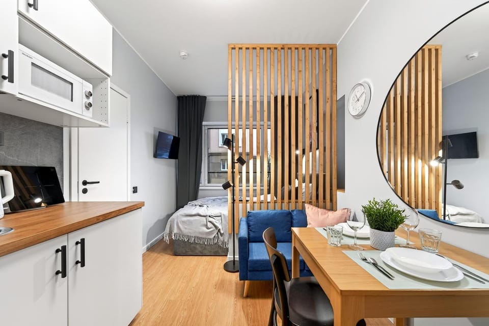 Bed, TV and multimedia, Kitchen or kitchenette, Living room, Photo of the whole room, Seating area, Dining area