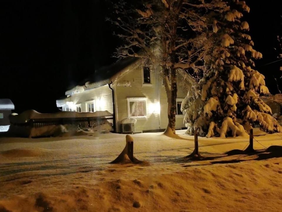 Property building, Night, Winter