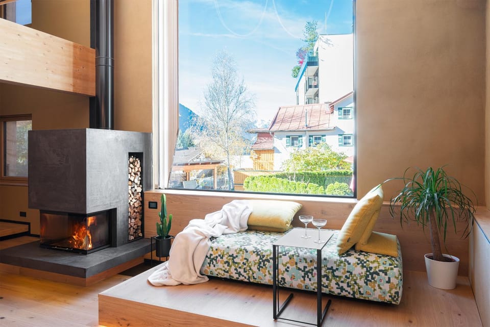 View (from property/room), Seating area, fireplace, kitchen