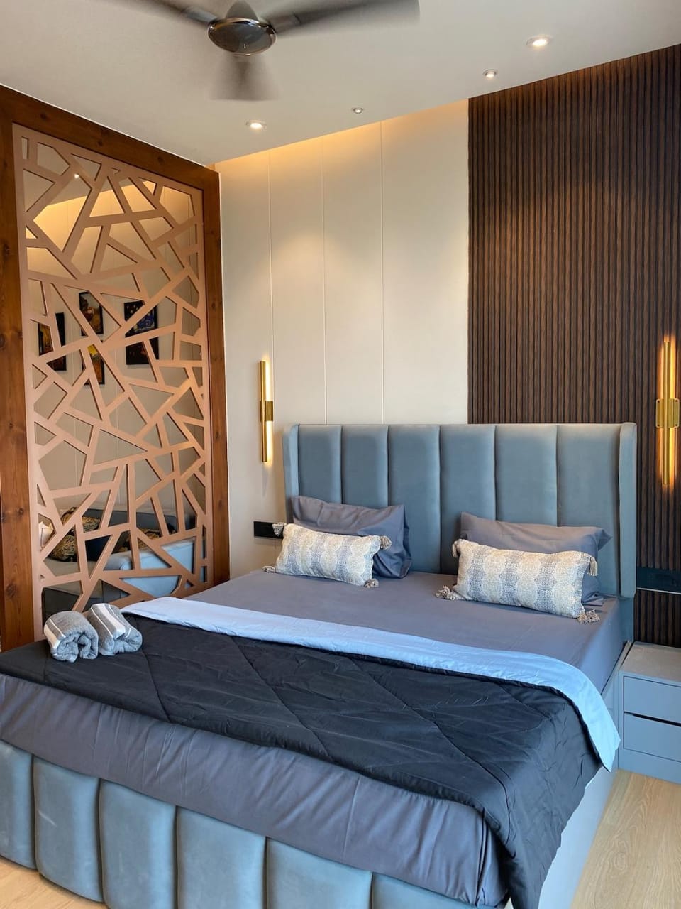 Luxe Studio w Glass Wall By Moonlit Stays Apartment in Noida
