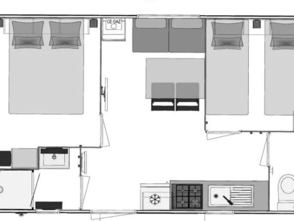 Mobil home charmant avec terrasse, 4 personnes - API-1-52-1073 Campground/ 
RV Resort in Nouvelle-Aquitaine