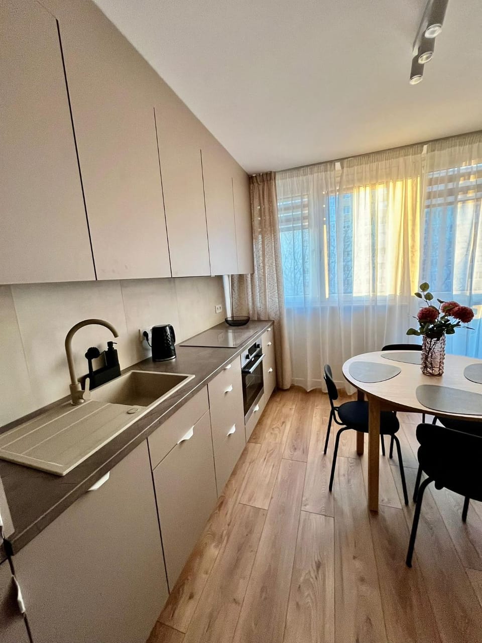 Kitchen or kitchenette, Dining area, dishwasher, stove