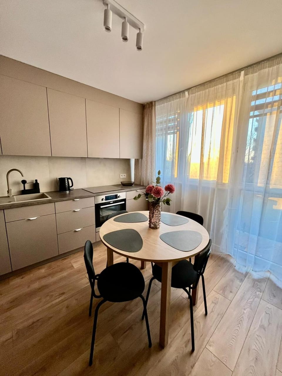 Kitchen or kitchenette, Dining area, stove