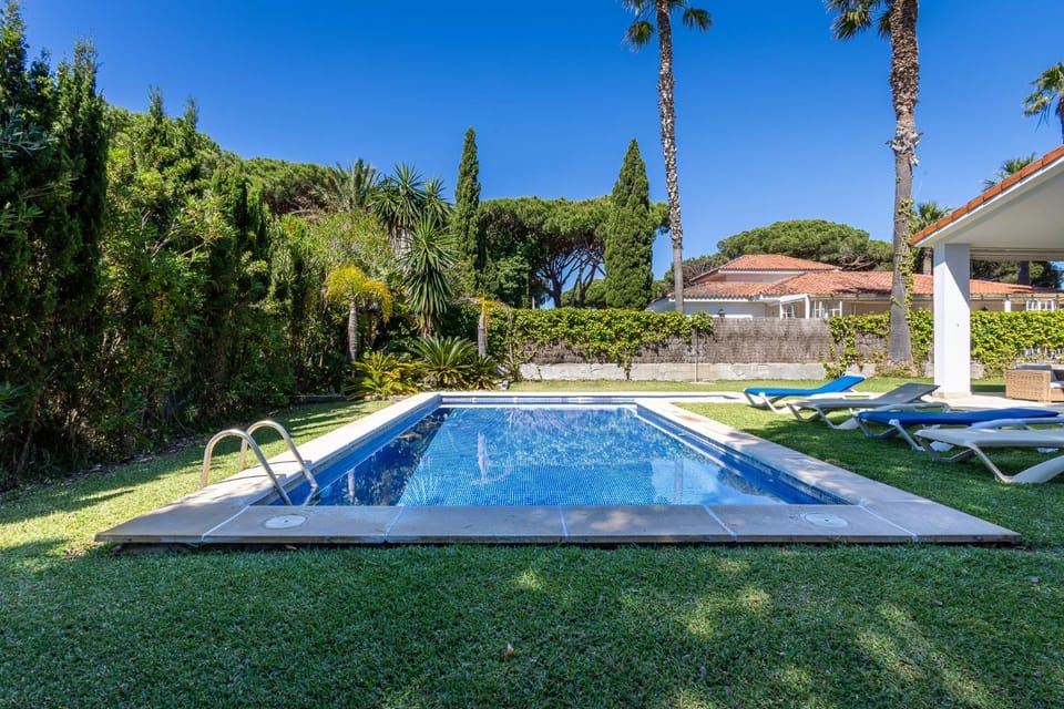 Swimming pool, sunbed