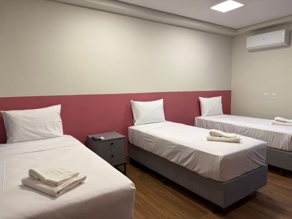 Bed, Photo of the whole room, Bedroom, towels, air conditioner