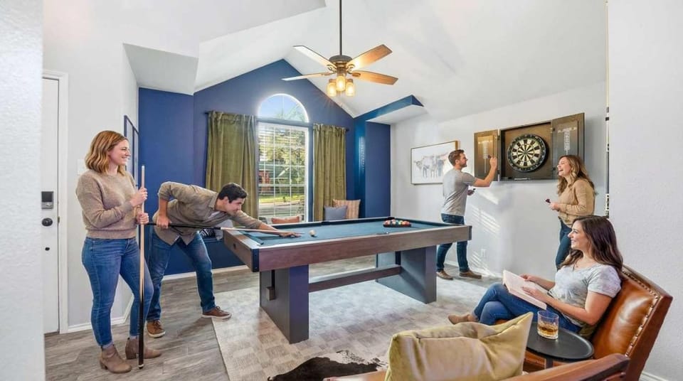 Resort Style Backyard Arcade Games Hot Tub House in San Antonio