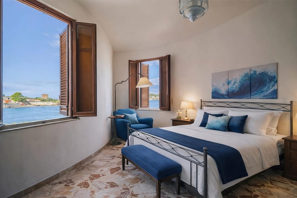 Bed, Natural landscape, Photo of the whole room, Bedroom