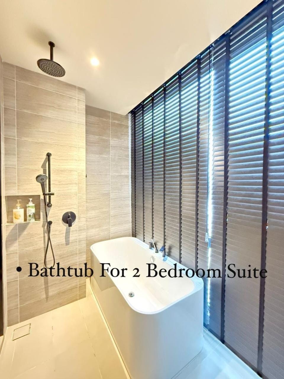 Shower, Hot Tub, Bathroom, Text overlay, Bath, towels