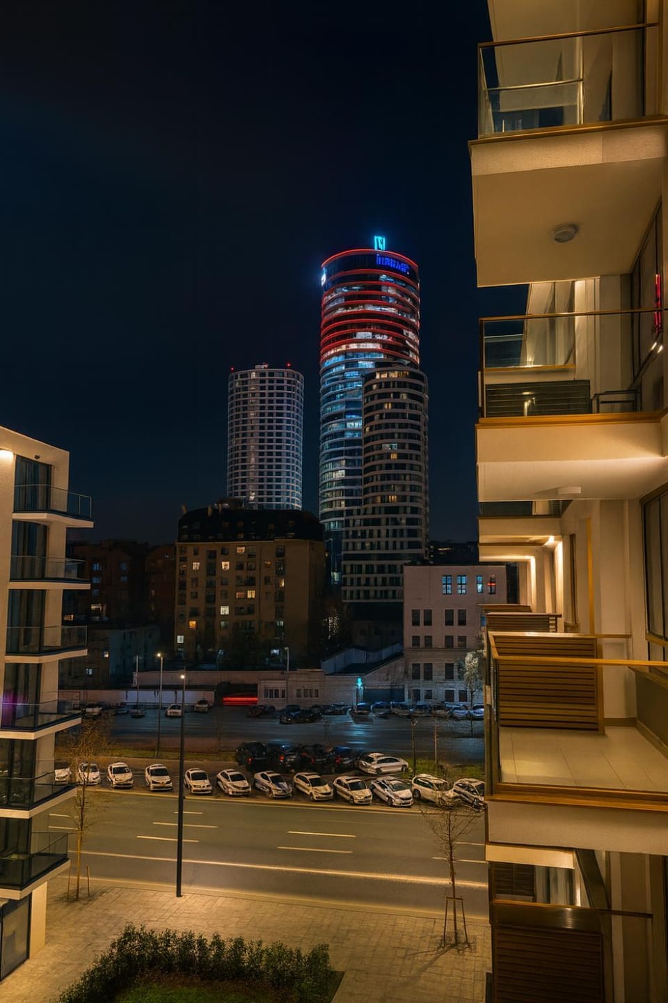 Night, View (from property/room), Balcony/Terrace, City view