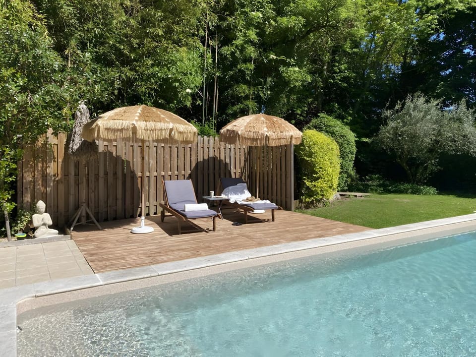 Property building, Living room, Swimming pool