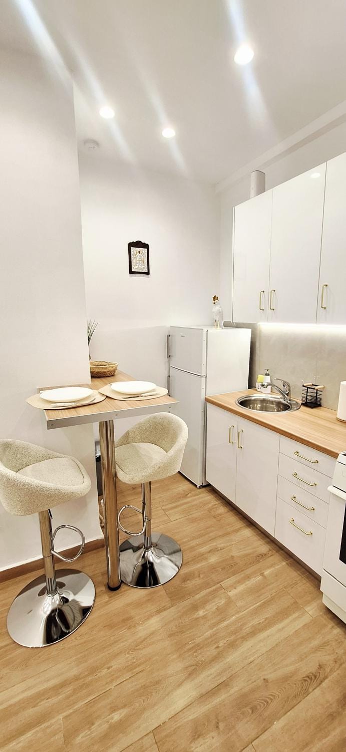 Kitchen or kitchenette, minibar, oven, stove