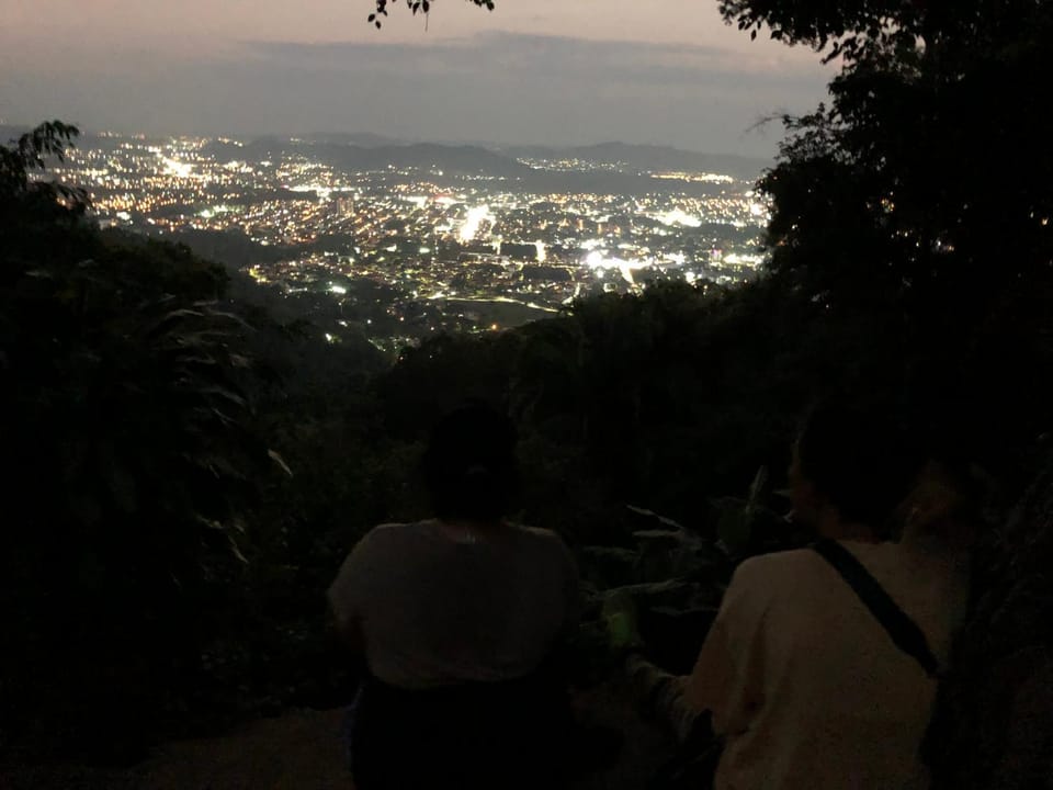 Night, People, Natural landscape, Bird's eye view, City view, Mountain view