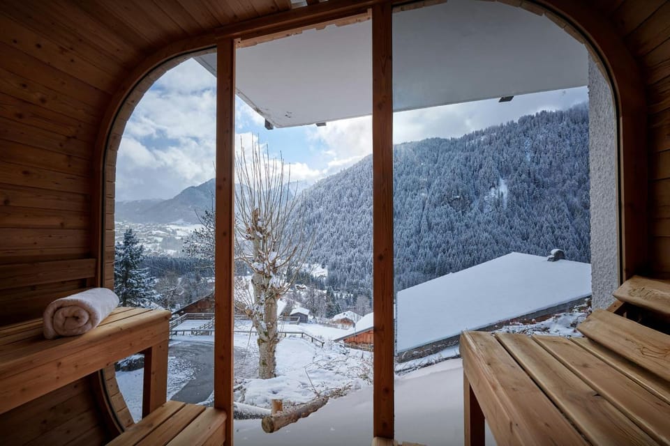 Day, Natural landscape, Winter, Sauna, View (from property/room), Mountain view, Area and facilities