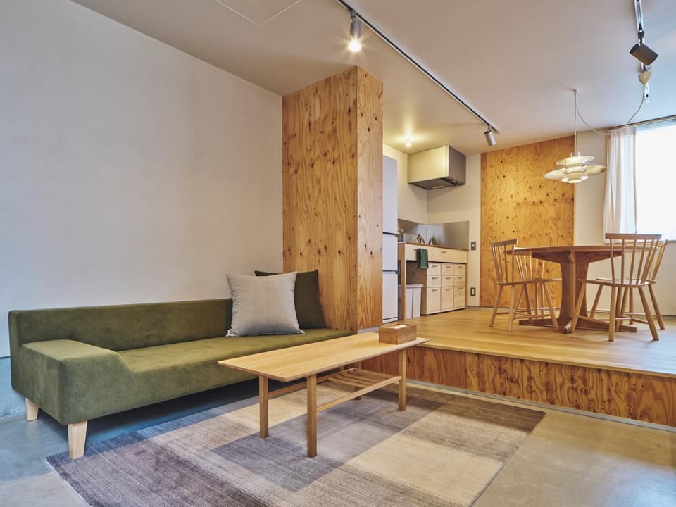 Kitchen or kitchenette, Living room, Dining area