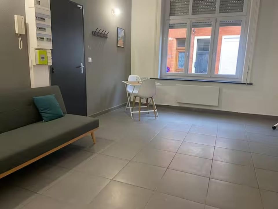 Property building, Living room, Dining area