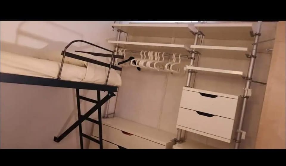 bunk bed, wardrobe
