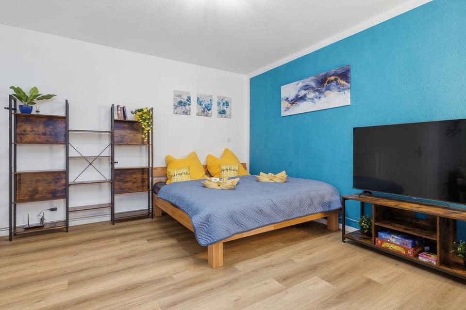 Bed, TV and multimedia, Photo of the whole room, wardrobe