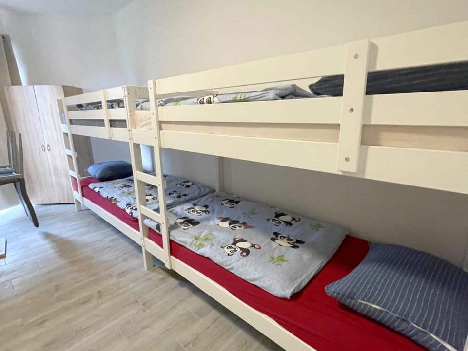bunk bed, wardrobe