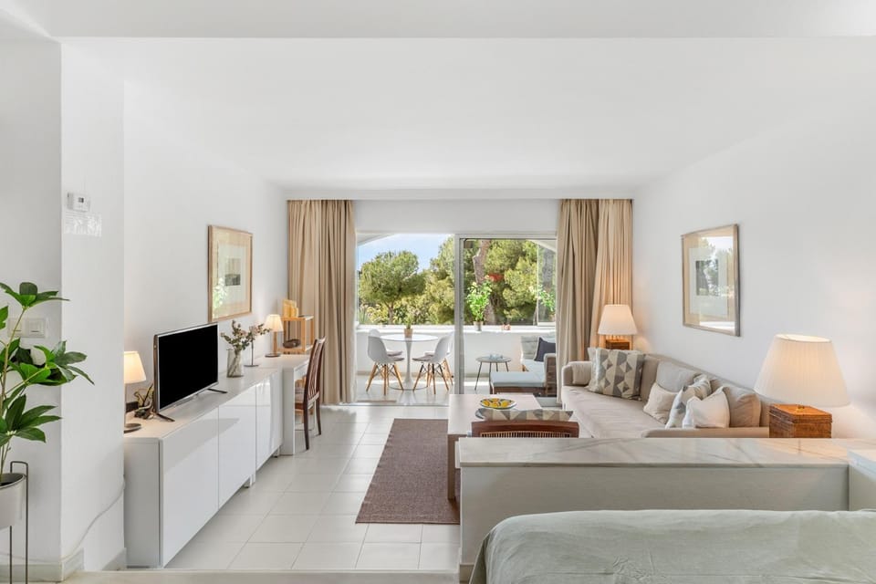 Property building, Living room, Swimming pool