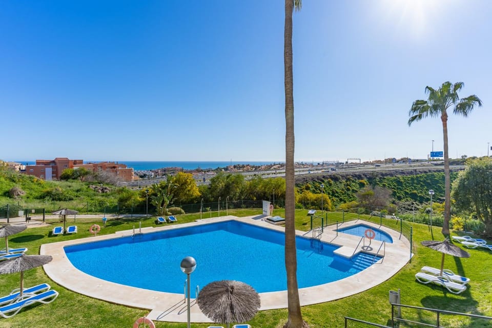 Property building, Living room, Swimming pool