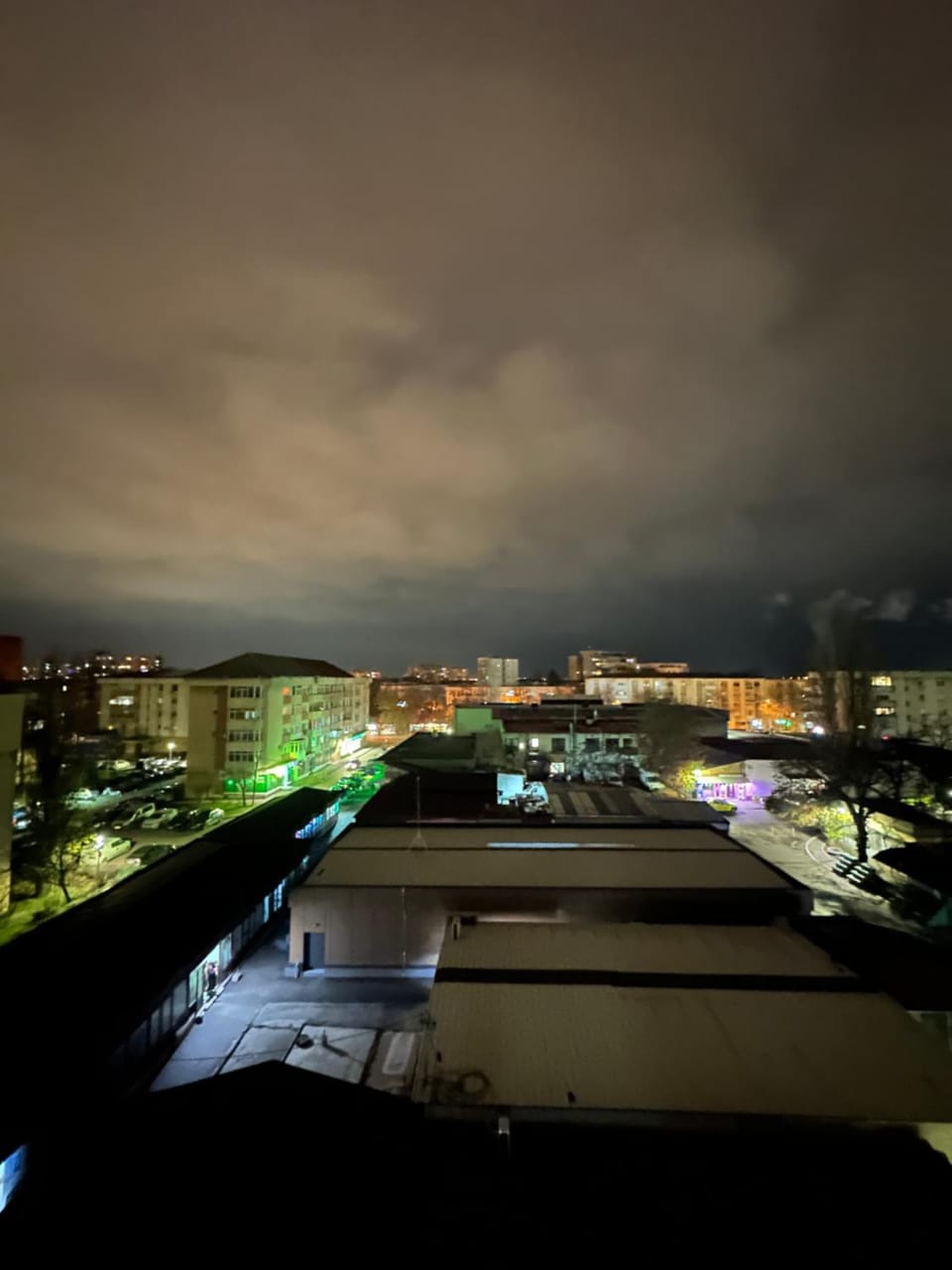 Property building, Night, Bird's eye view, City view