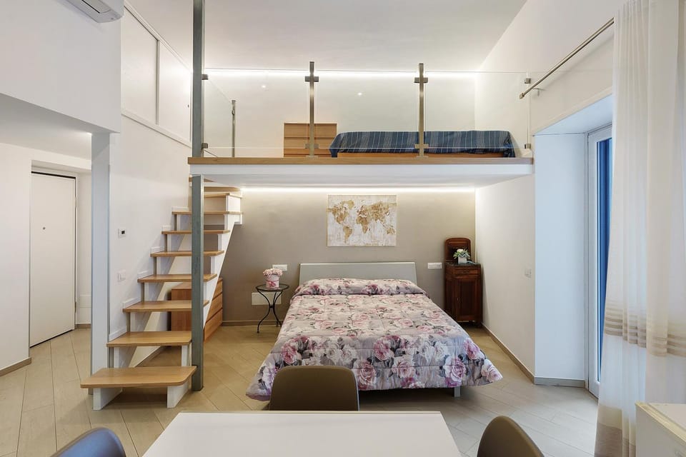 Property building, Living room, Bedroom