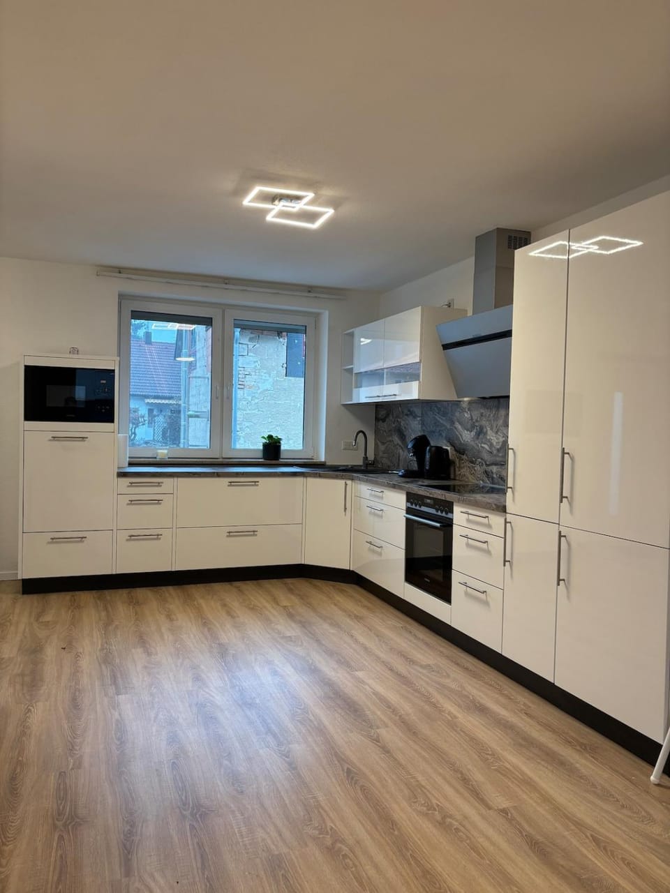Kitchen or kitchenette, dishwasher, oven, stove