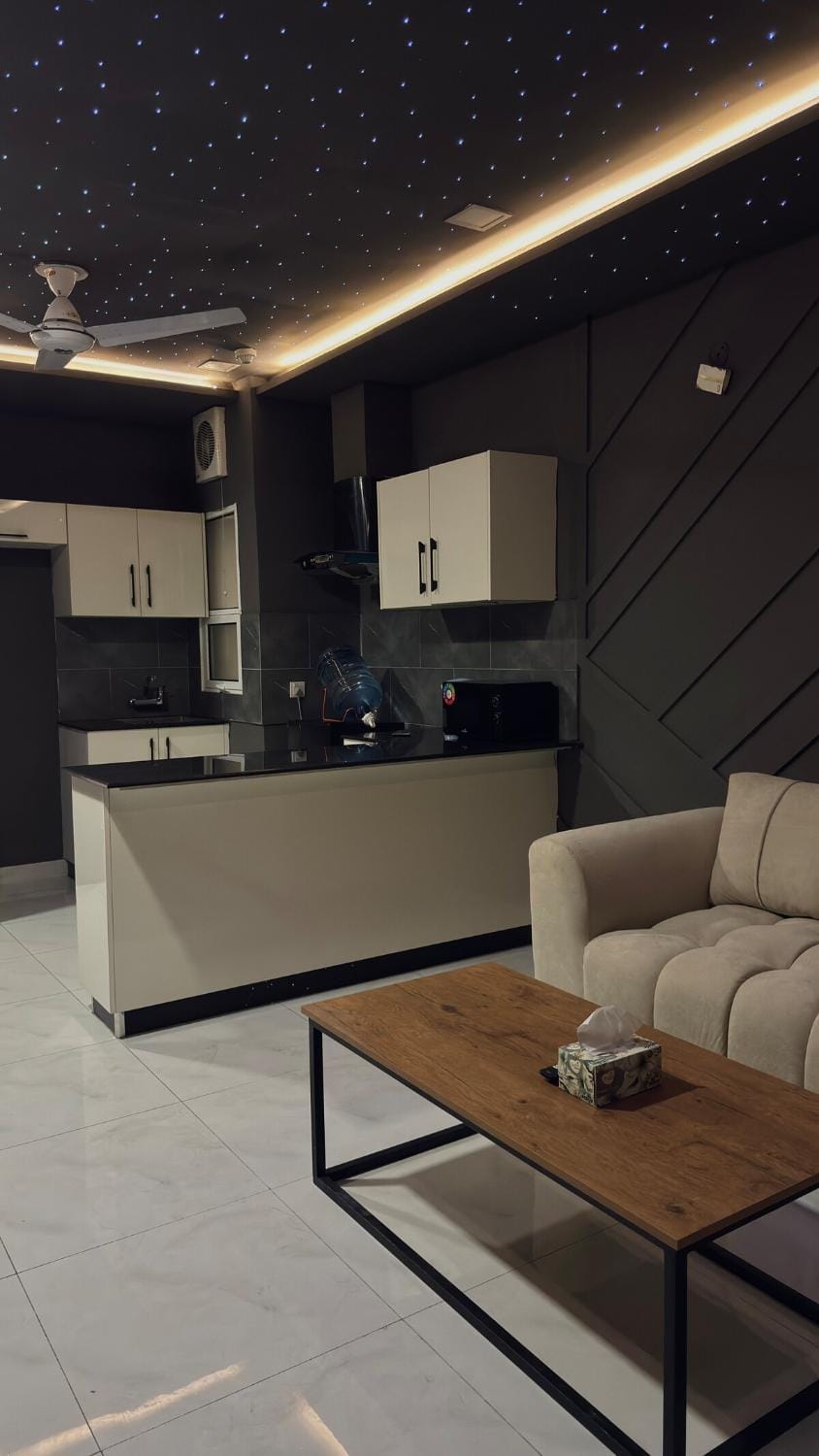 Dark Cozy 1BHK And Sleep Under the Stars Indoors Apartment in Lahore