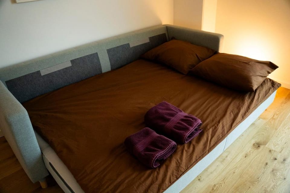 Bed, Living room, towels