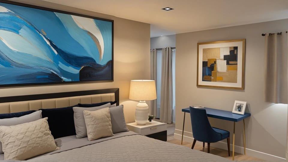 Photo of the whole room, Bedroom
