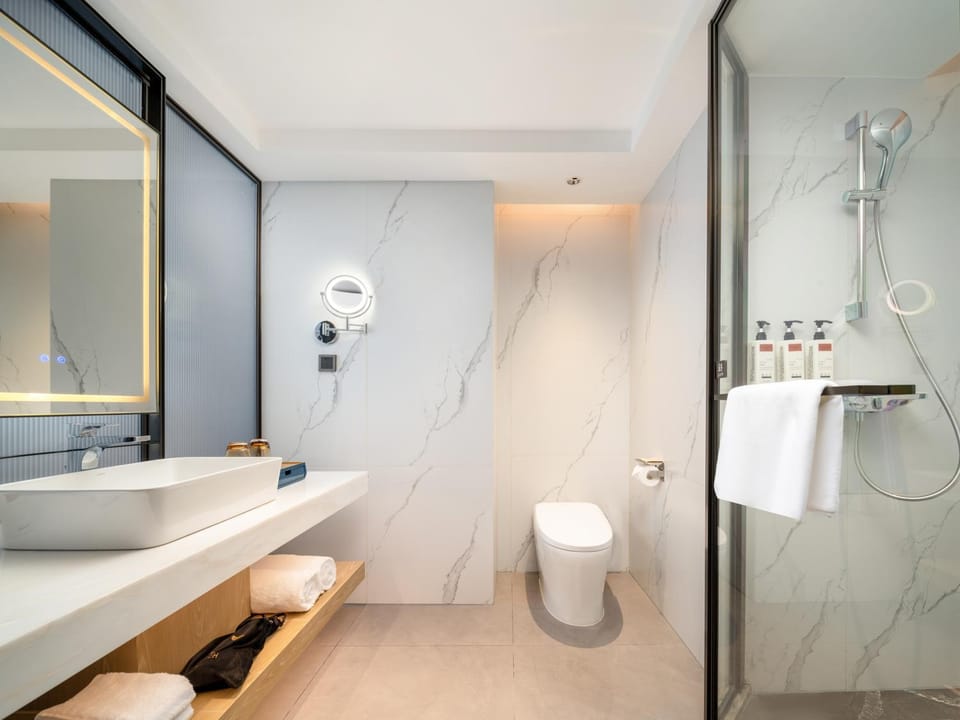 Shower, Toilet, Bathroom, towels