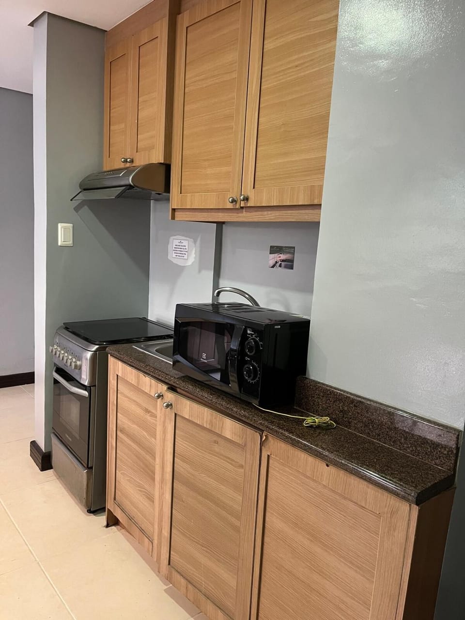 Kitchen or kitchenette, oven, stove