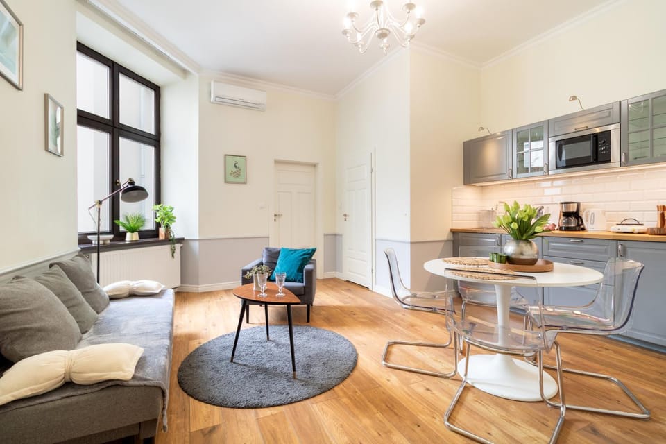 Kitchen or kitchenette, Living room, Seating area, stove, air conditioner