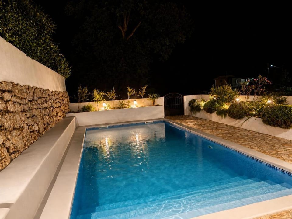 Night, Pool view, Swimming pool