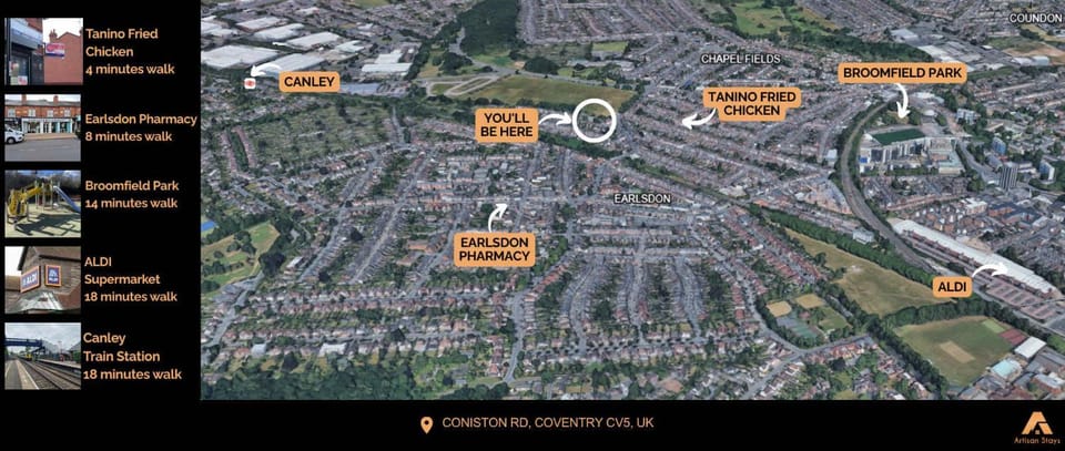 Modern 4BR Home for 10 Free Parking Fast Wi-Fi House in Coventry