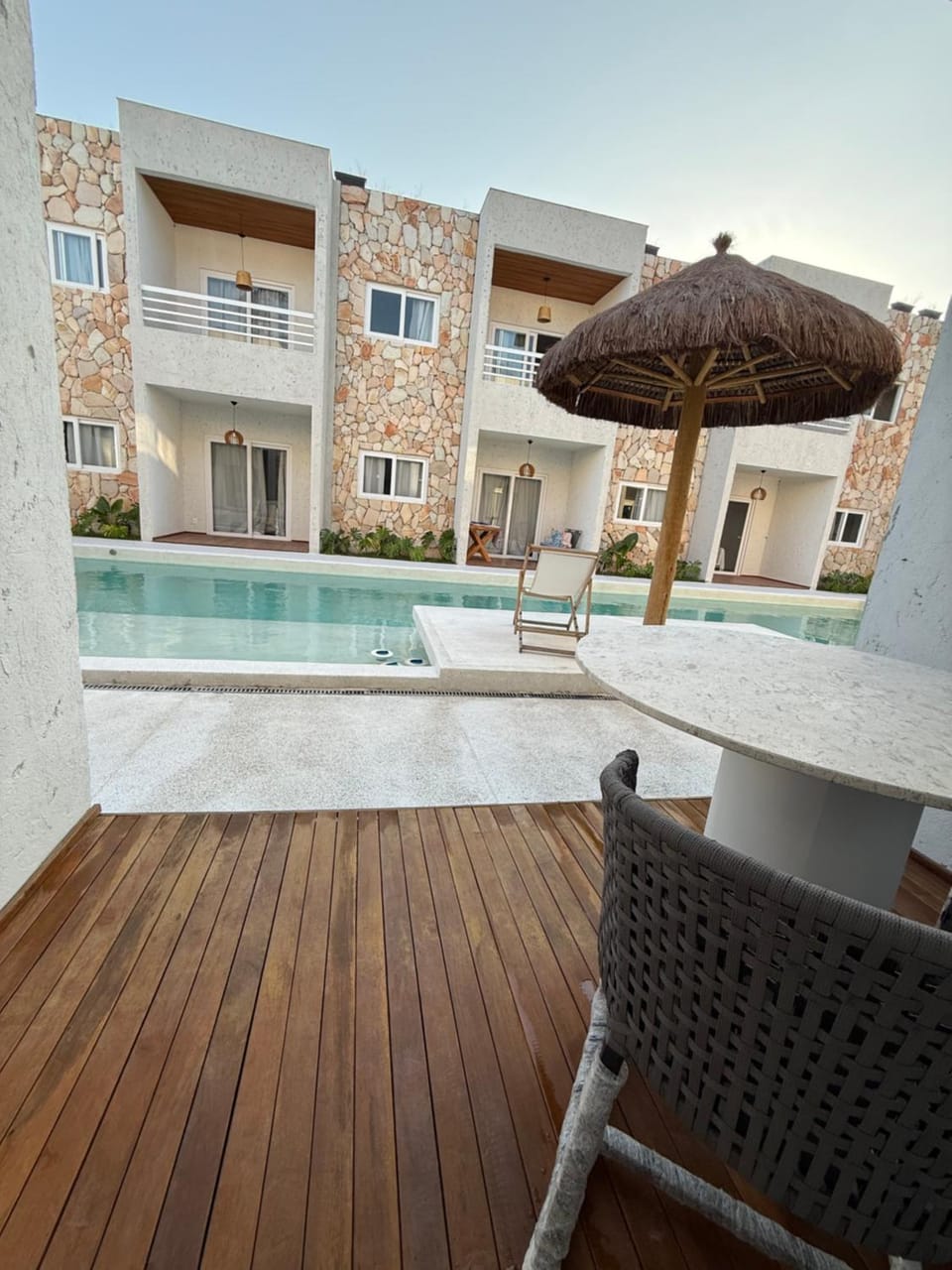 Property building, Patio, Day, View (from property/room), Pool view, Swimming pool, sunbed