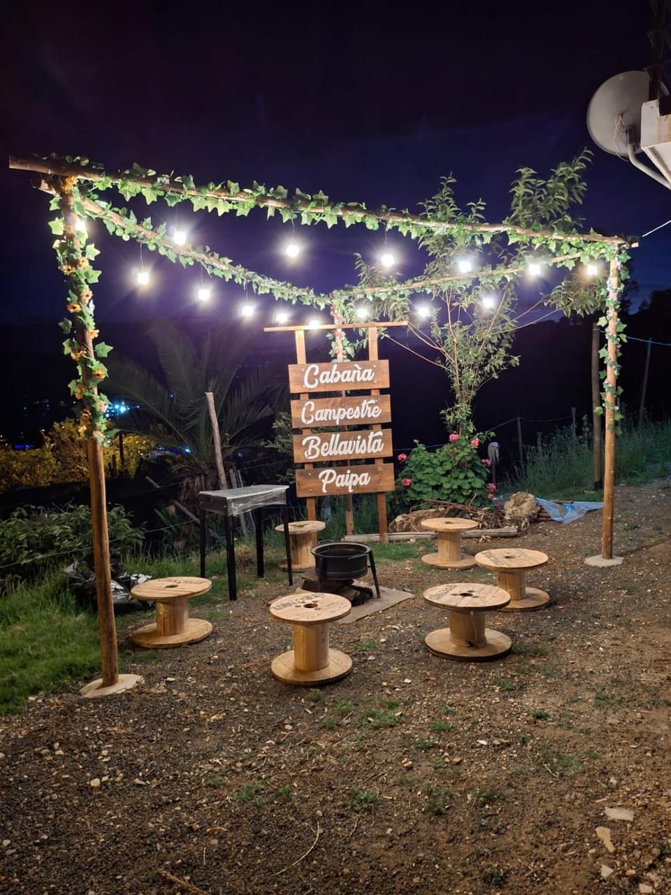 Patio, Night, Natural landscape, Garden, Garden view, Inner courtyard view