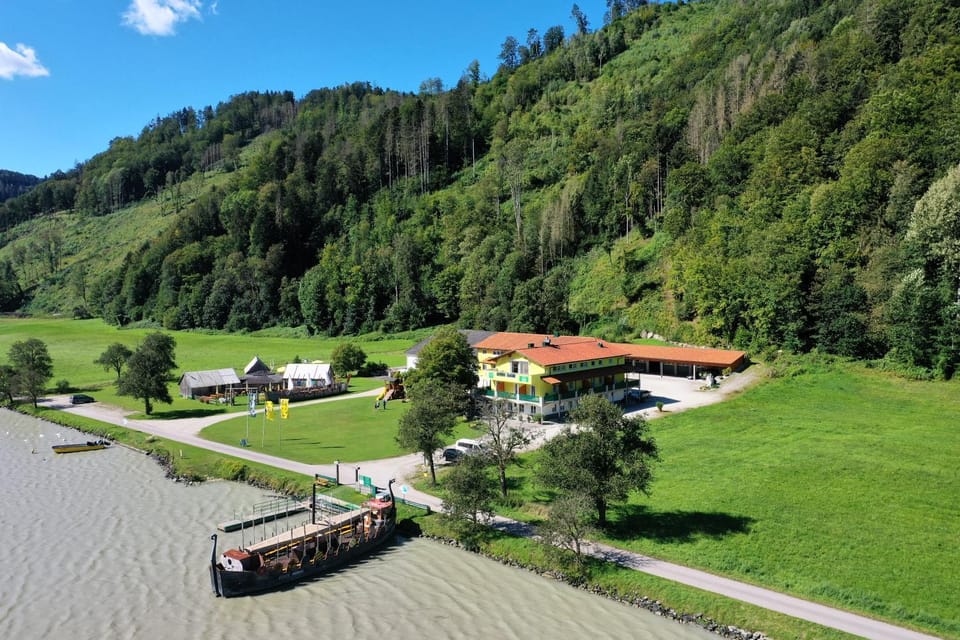 Property building, Natural landscape, Bird's eye view, Mountain view, River view