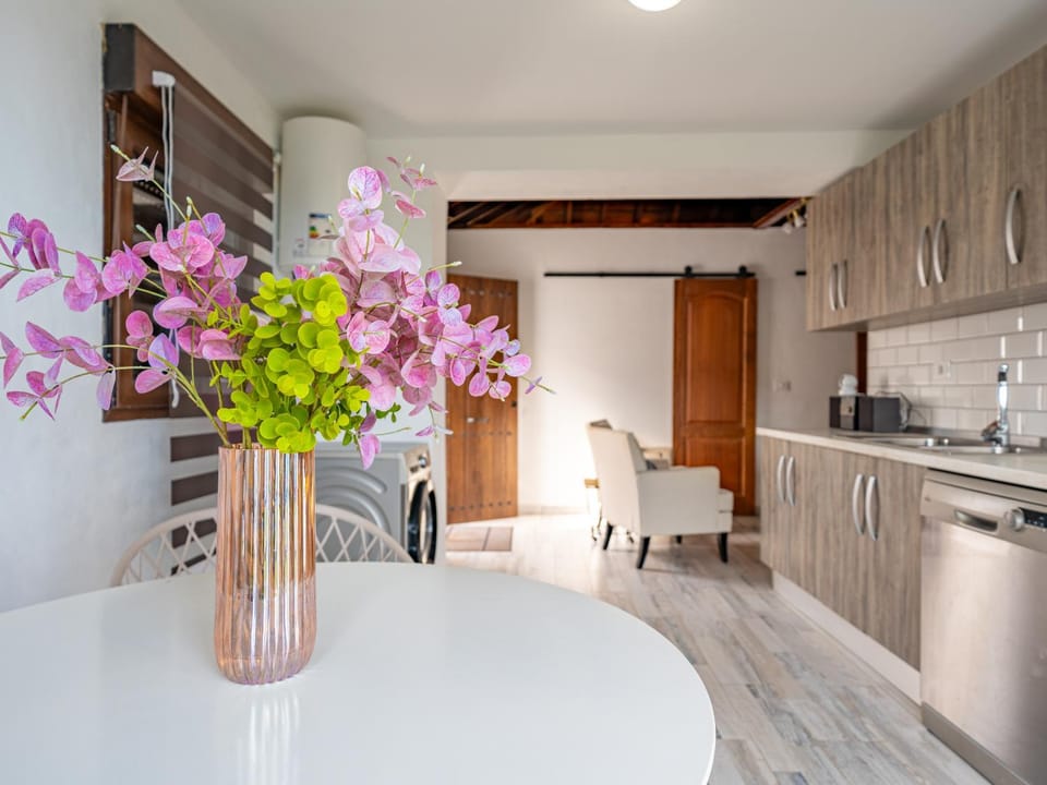 Kitchen or kitchenette, Dining area, dishwasher, microwave, stove, washing machine
