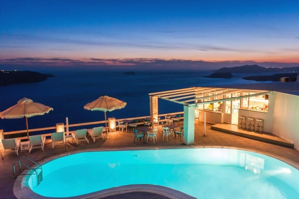 View (from property/room), Pool view, Sea view, sunbed