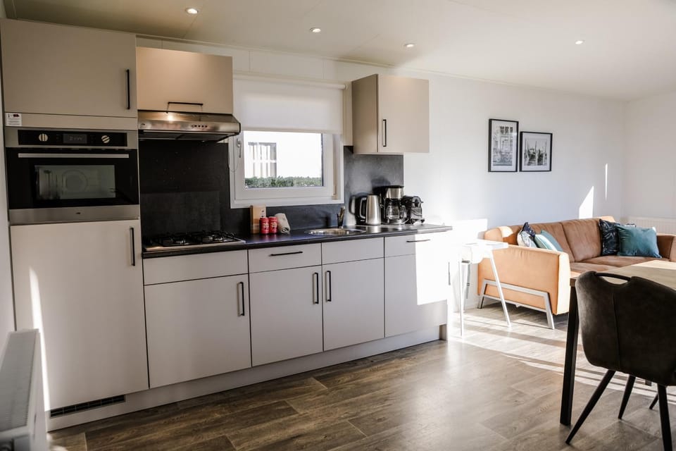 Kitchen or kitchenette, dishwasher, stove