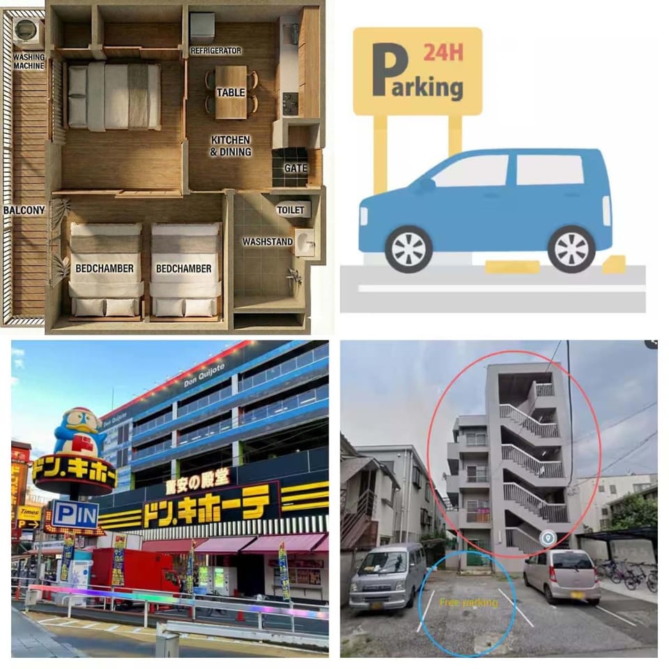 Floor plan, Text overlay, Location, Parking
