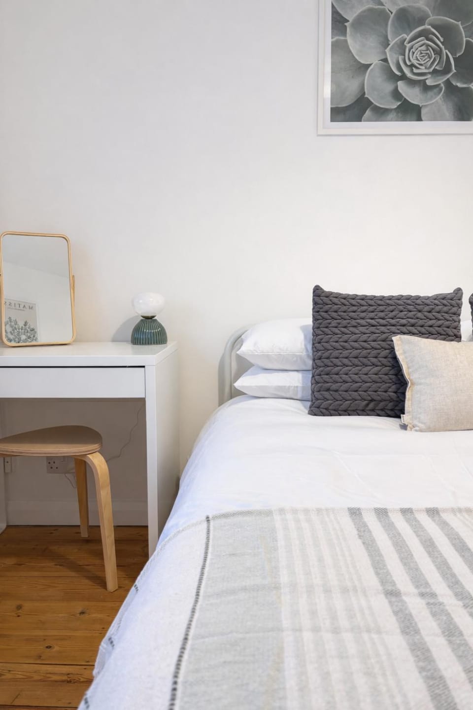 Bed, Bedroom, hair dryier, wardrobe