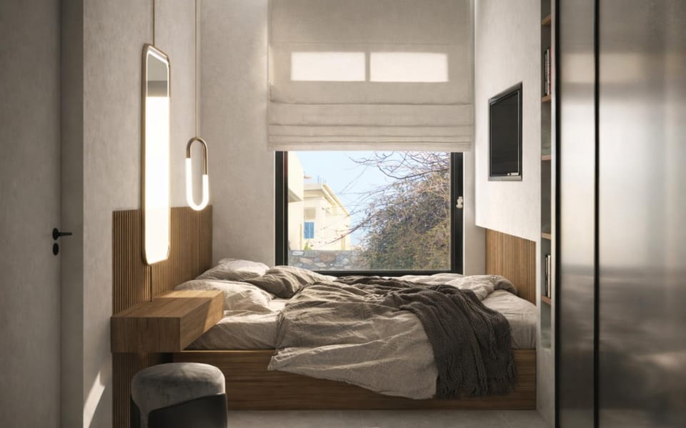 Bed, View (from property/room), Photo of the whole room, Bedroom, Garden view