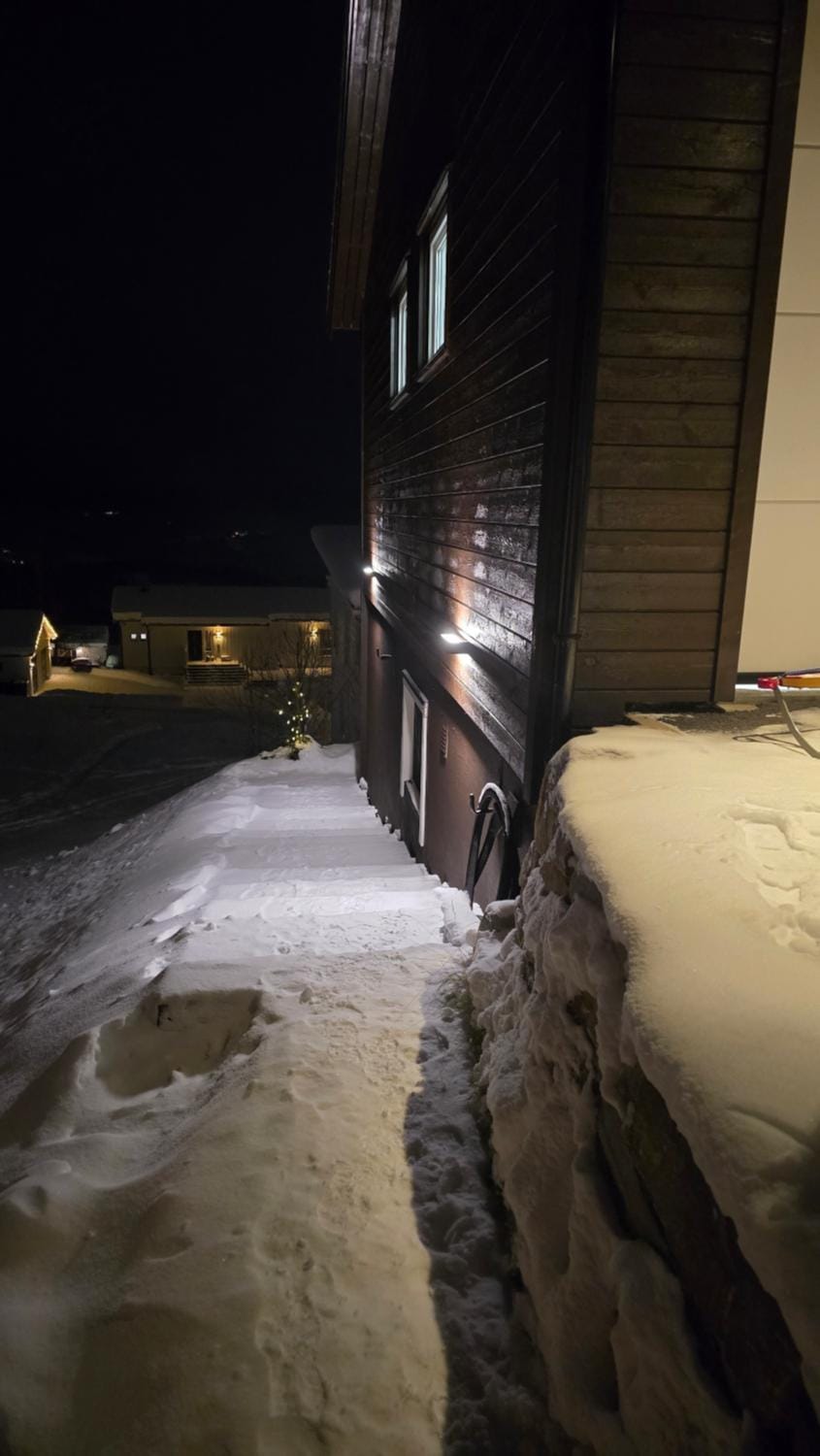 Property building, Night, Winter