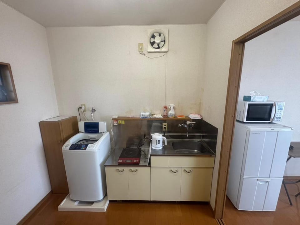 Kitchen or kitchenette, washing machine